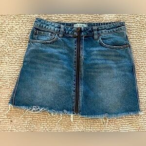 We The Free Blue Denim Skirt